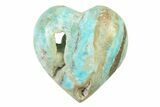 1.6" Polished Blue Caribbean Calcite Hearts - Photo 3